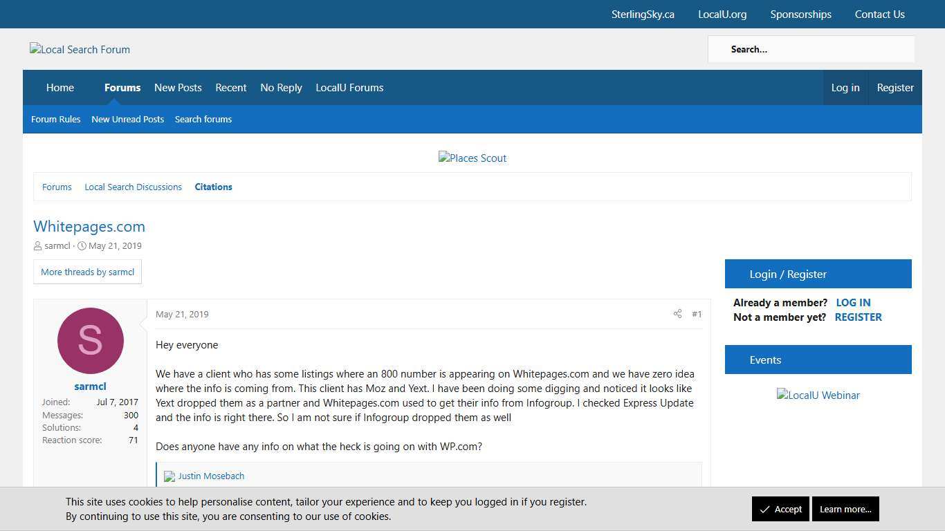 Whitepages.com Citations Local Search Forum